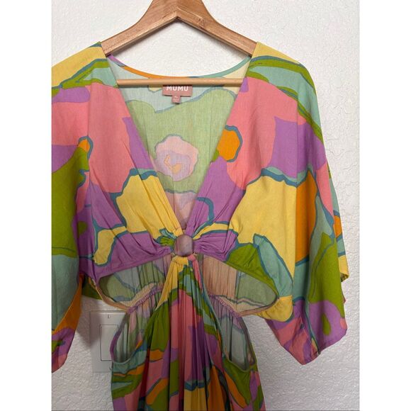 Show Me Your Mumu Dana Cutout Maxi Dress Multi Color Size XL - Picture 8 of 12